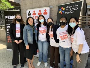 THHS PERIOD club holds rally for menstrual rights, featuring Congresswoman Grace Meng