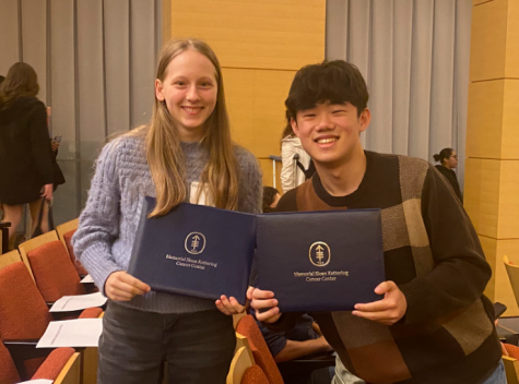 The Junior Science Research class takes their radiology essays to Memorial Sloan Kettering Cancer Center, with three students receiving high recognition for their work.