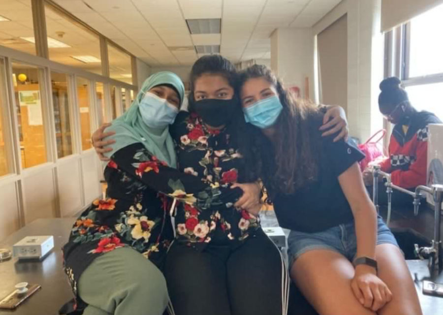 Juniors Sadeea Morshed, Carina Fucich, and Rabtah Jinan target crown gall tumors in plants in their research with electrolytes and Agrobacterium tumefaciens.