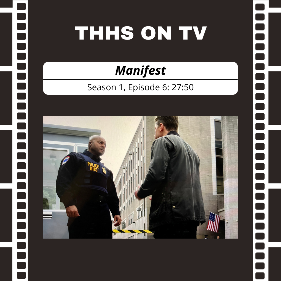 While many shows film on the Queens College campus, the producers of Manifest used the THHS exterior for one of their scenes, as depicted above.