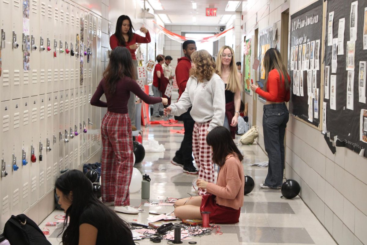 The senior class at the annual hallway decorating competition held on Friday, October 27.