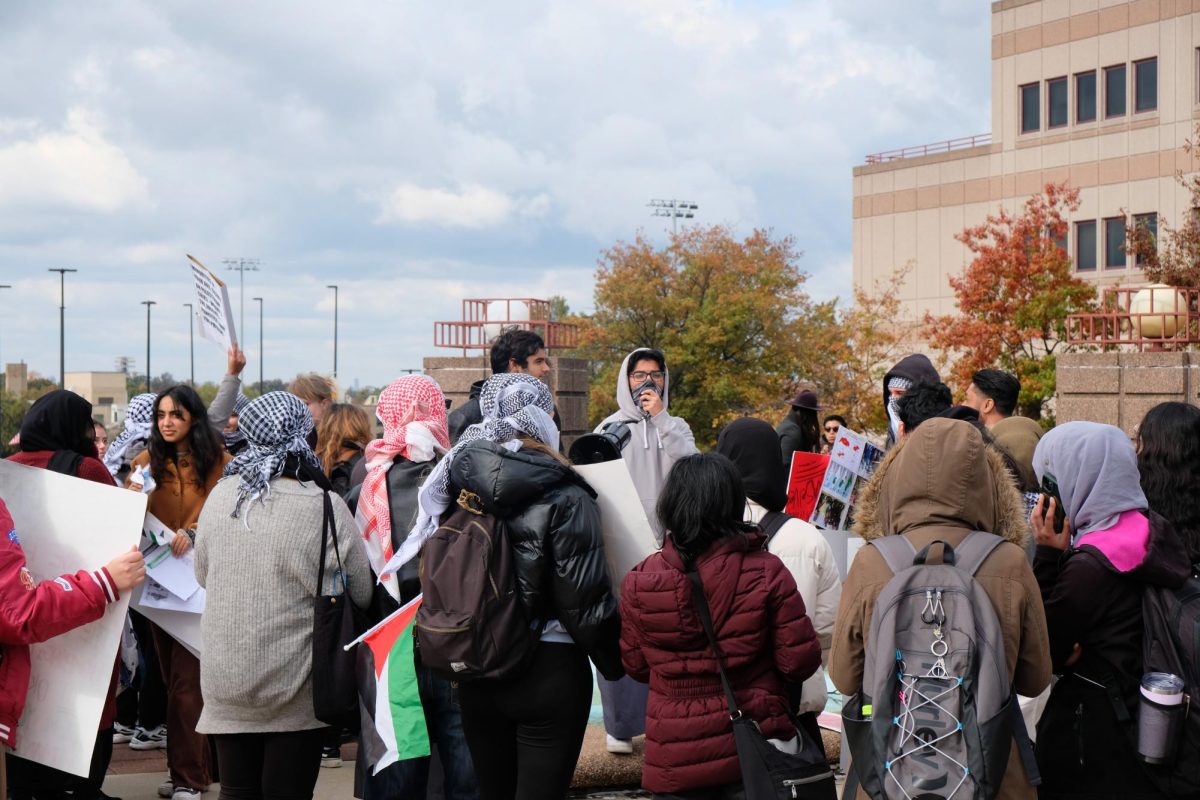 Students participate in a pro-Palestinian protest at Queens College on November 1.