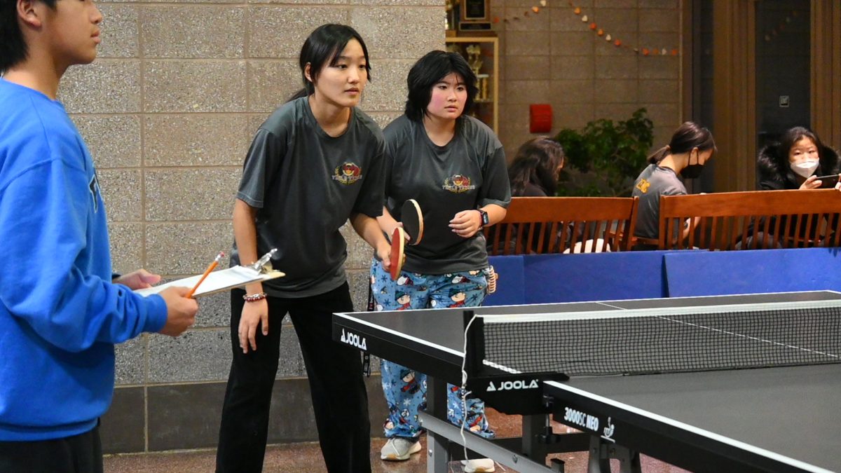 The Girls Table Tennis playing against York Early College Academy on Tuesday, November 28. The final score was 5-0 (Townsend Harris).