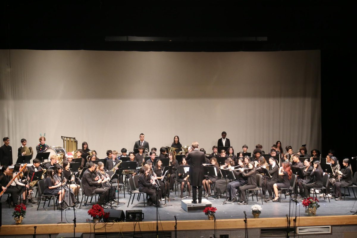 The Wind Ensemble performing at the Winter Music Concert.