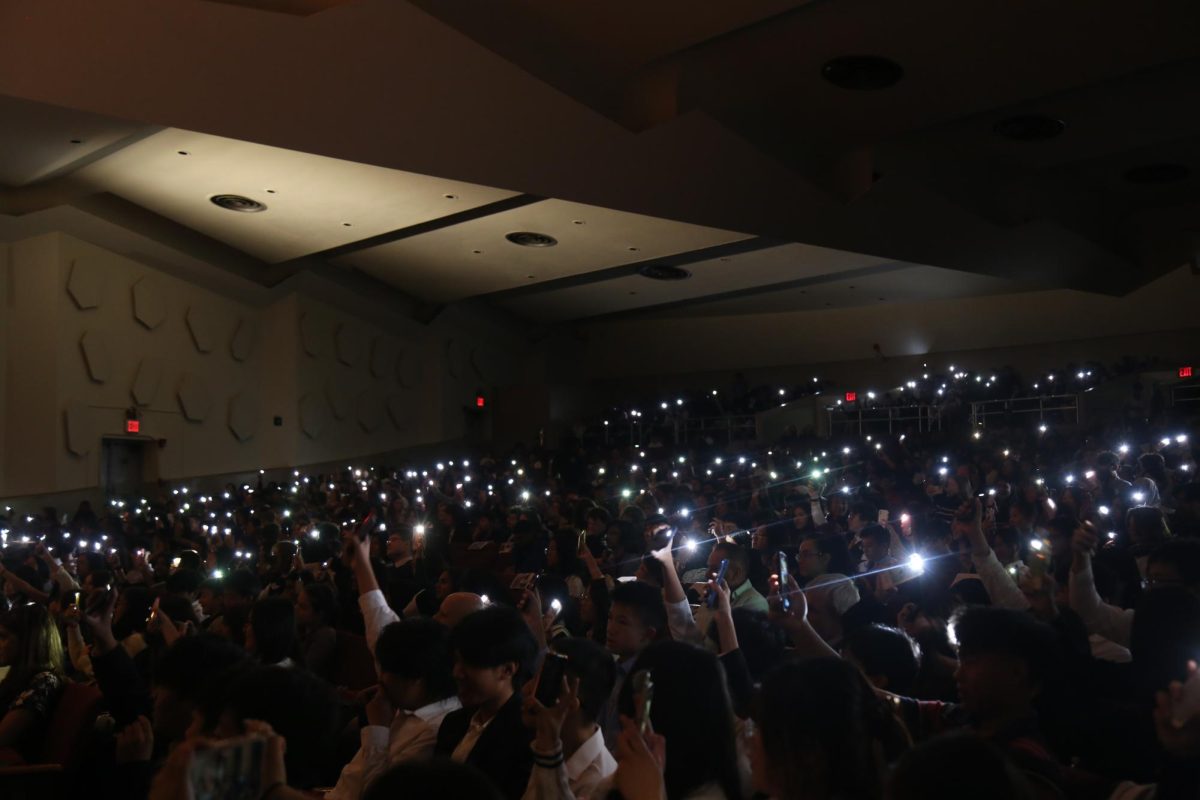 Students watching “Dream Team” preform "Yellow"