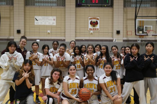 The Girls Junior Varsity Basketball Team winning against Francis Lewis with a final score of 27-19