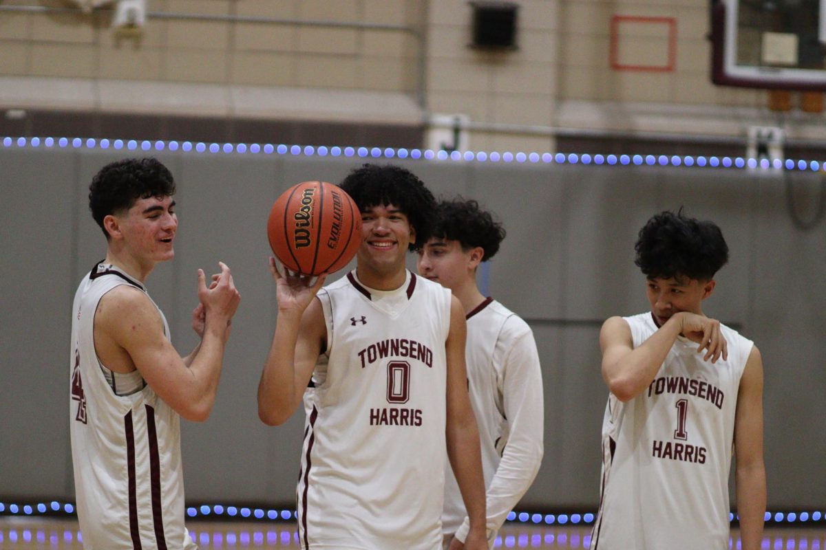 THHS Boys Basketball Team after winning against Academy of American Studies