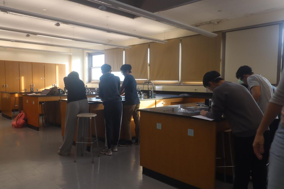 Students completing their lab during zero band