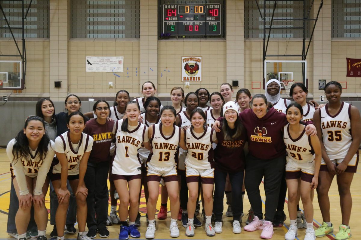 Girls Varsity Basketball Team winning against Francis Lewis with a final score of 64-40 