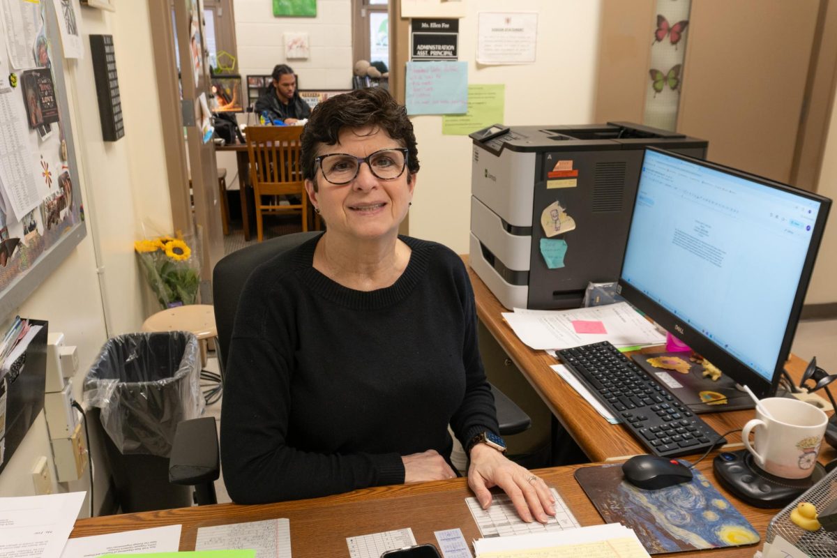 Pamela Del Vecchio, Secretary to Assistant Principal of Organization Ellen Fee, is the mastermind behind the system that ensures all classes with an absent teacher are covered by another teacher.
