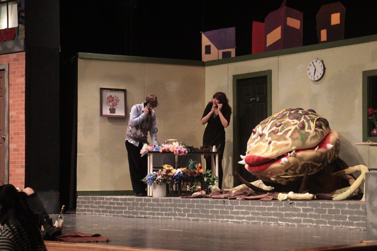 A scene from the Friday afternoon show of "Little Shop of Horrors"