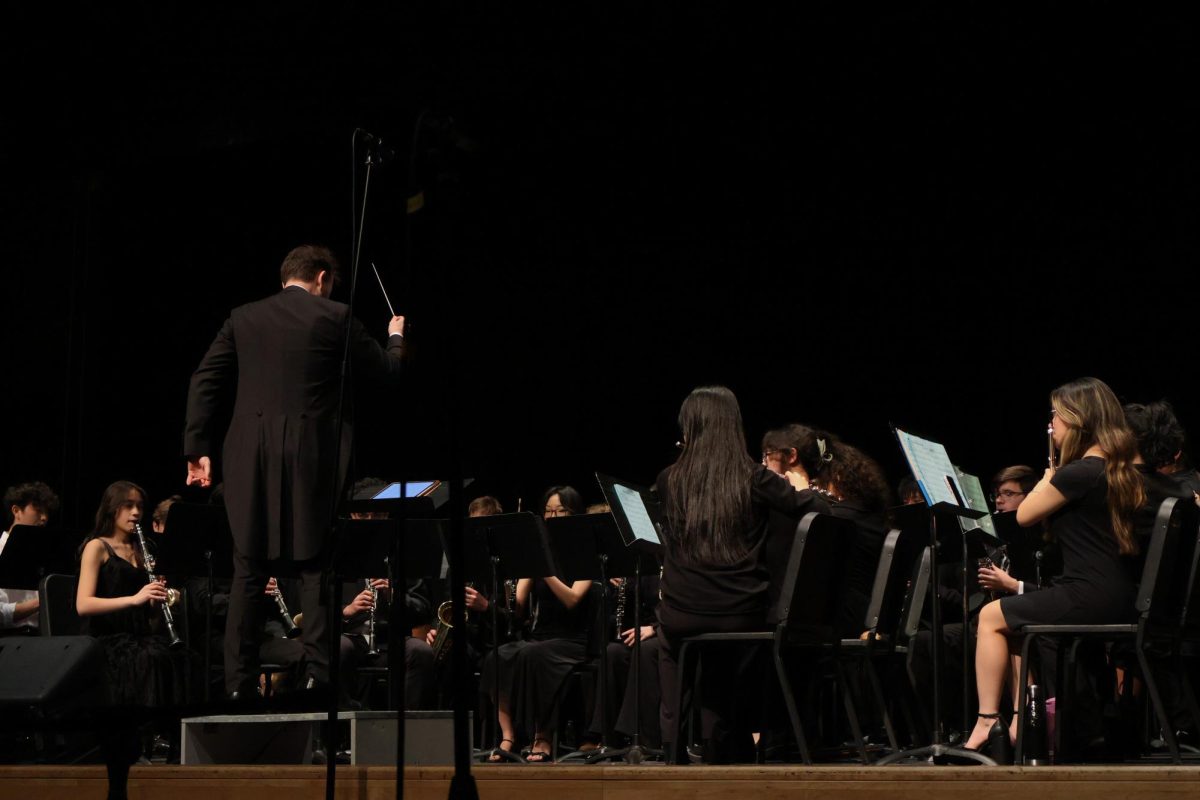 Mr. Heathwood conducting during spring concert