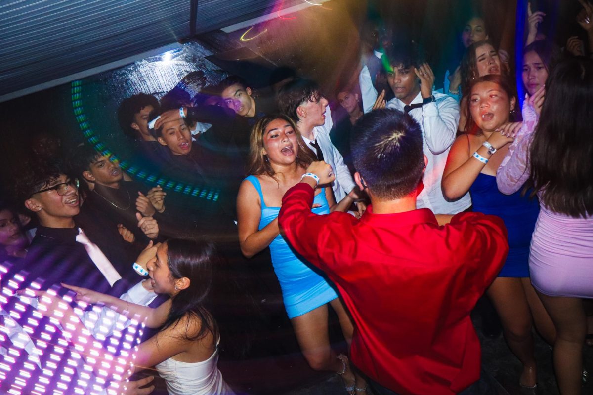 Students dancing to the music during Junior Banquet