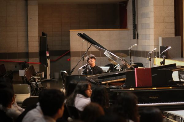 Piano solo by Lucas Wu during Spring Concert