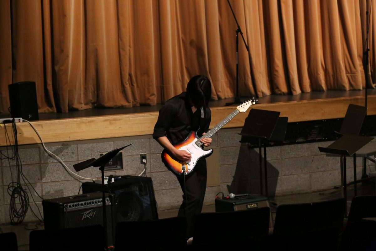 Guitarist Sean Choi during a performance in Spring Concert