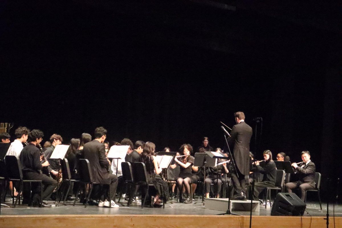 Mr. Heathwood conducting during spring concert