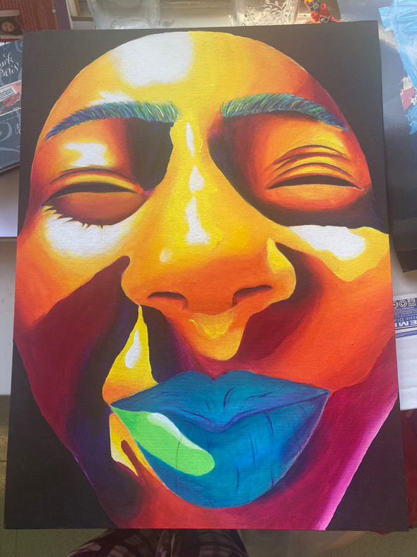 Senior Leilani Walkes's winning artwork in the 2025 MET “P.S. Art” Competition 
