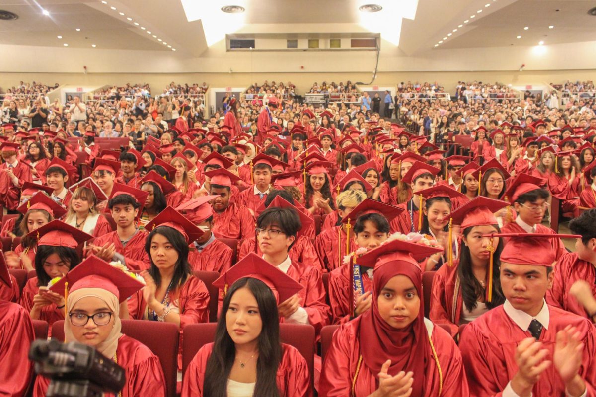 The class of 2025 seated during graduation at Colden Auditorium