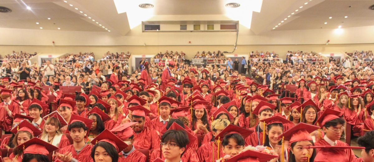 The class of 2025 seated during graduation at Colden Auditorium