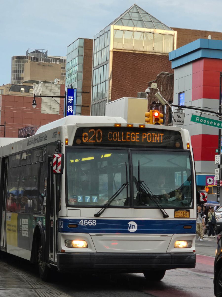 A new College Point bound Q20 bus serving as an alternative for the Q20A