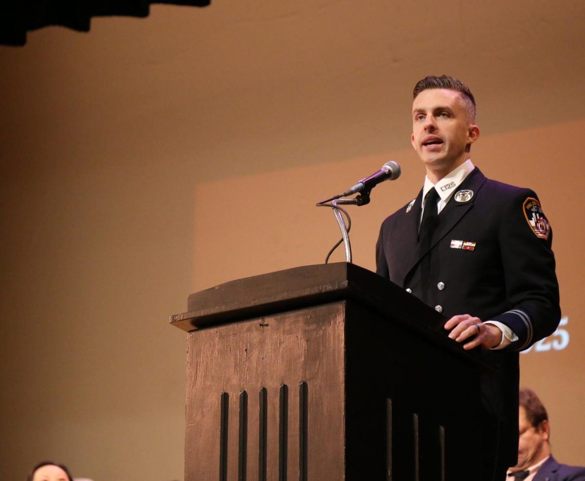 FDNY Captain Tim Murphy giving his keynote address during Founders’ Day

