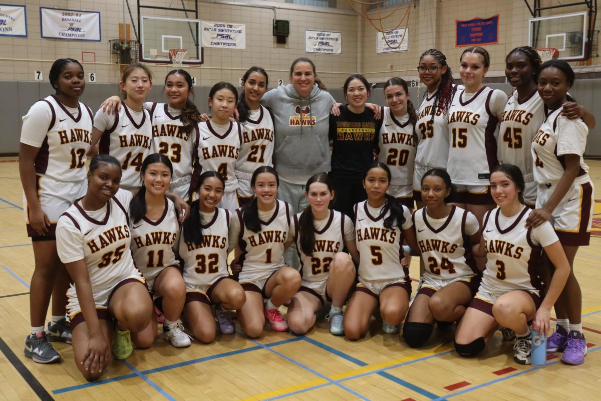 The THHS girls varsity basketball team after their win 55-24 against John Adams on January 12. 
