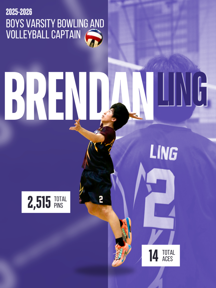 Boys varsity bowling and volleyball captain Brendan Ling.