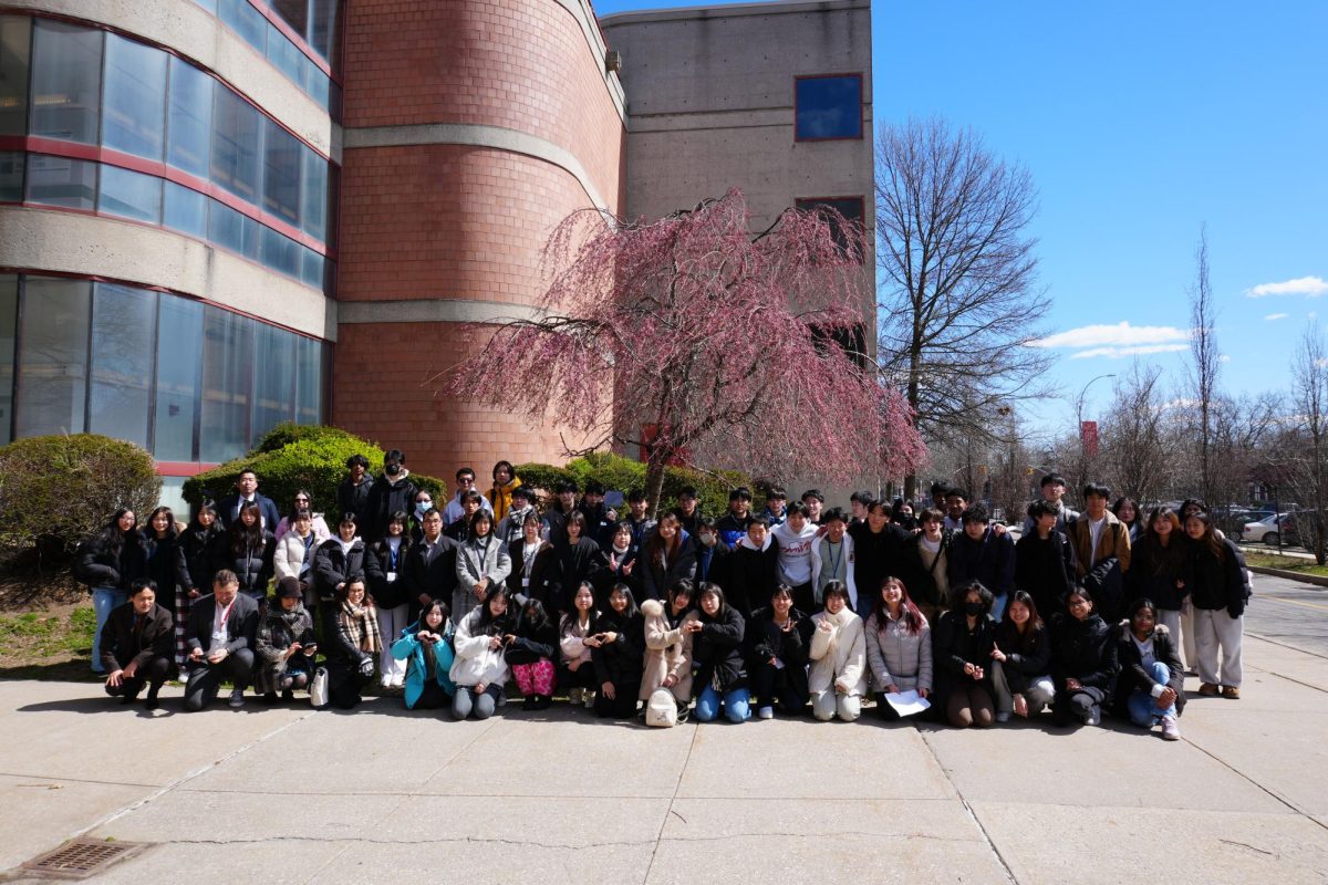 THHS and Shimoda High School students together on the Queens College Campus during the last visit in 2024. 