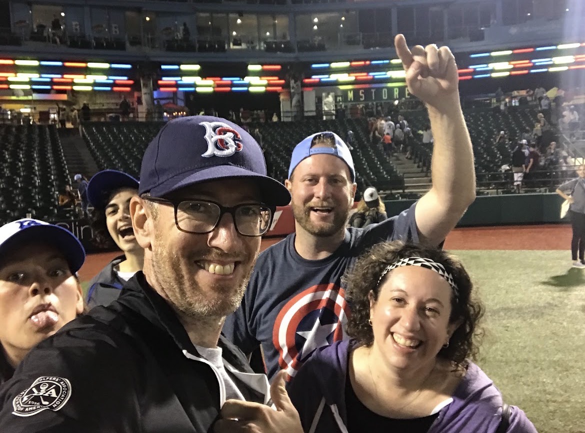 Mr. Seidel at an annual Brooklyn Cyclones baseball game while he worked at the Kurt Hahn Expeditionary Learning School.