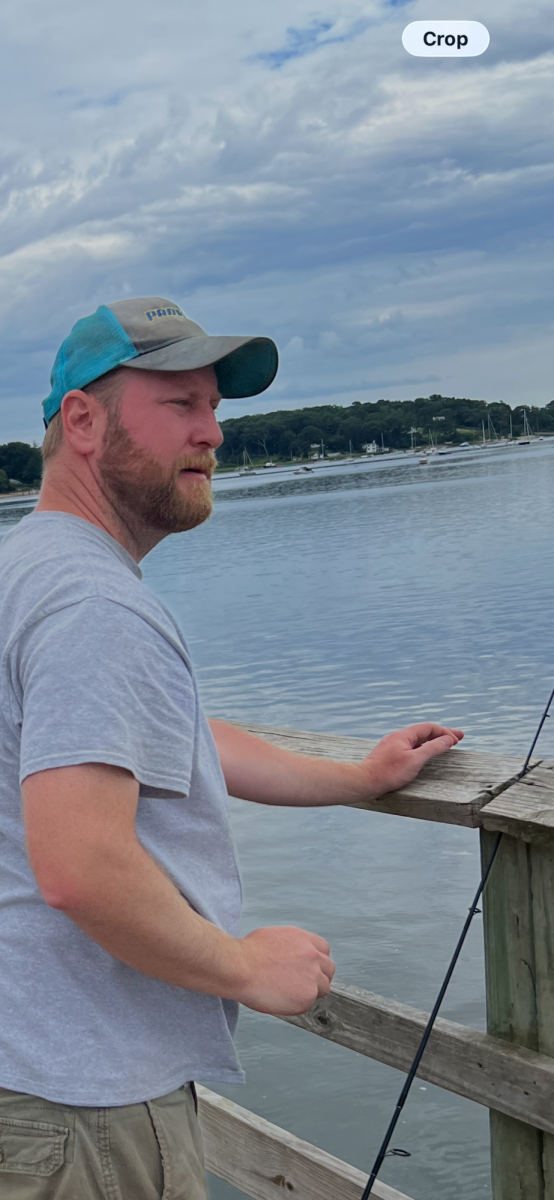Mr. Seidel on the boardwalk while on a fishing trip with his family and Ms. Chang's family. 